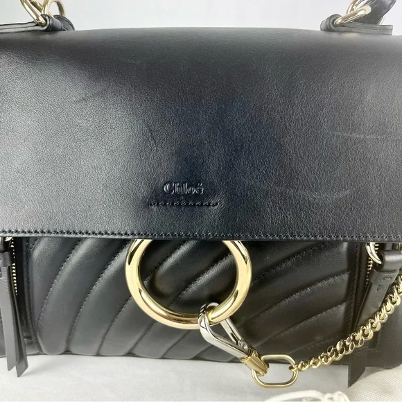 CHLOE Medium Faye Day Quilted Calf Leather Hand and Shoulder Bag Boho with COA - Picture 3 of 16